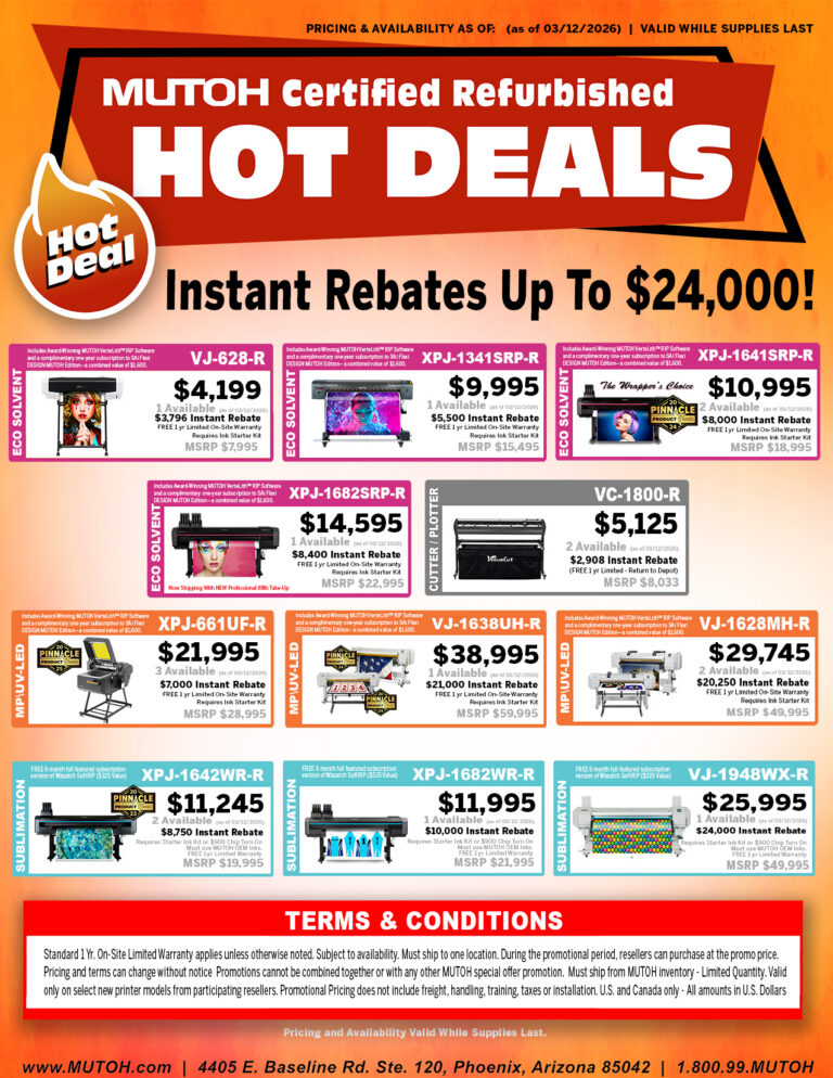 MUTOH CUSTOMER Refurbished Specials HOT DEALS 031226 V2